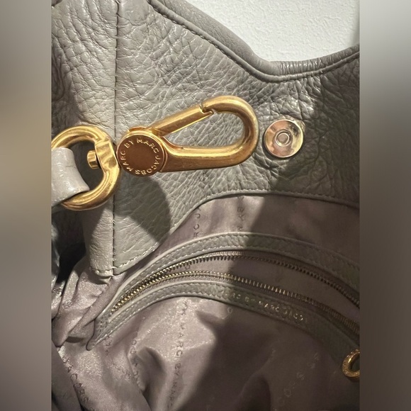 Auth MARC BY MARC JACOBS Classic Q Fran - Gray Leather Tote Bag USED - Picture 11 of 16